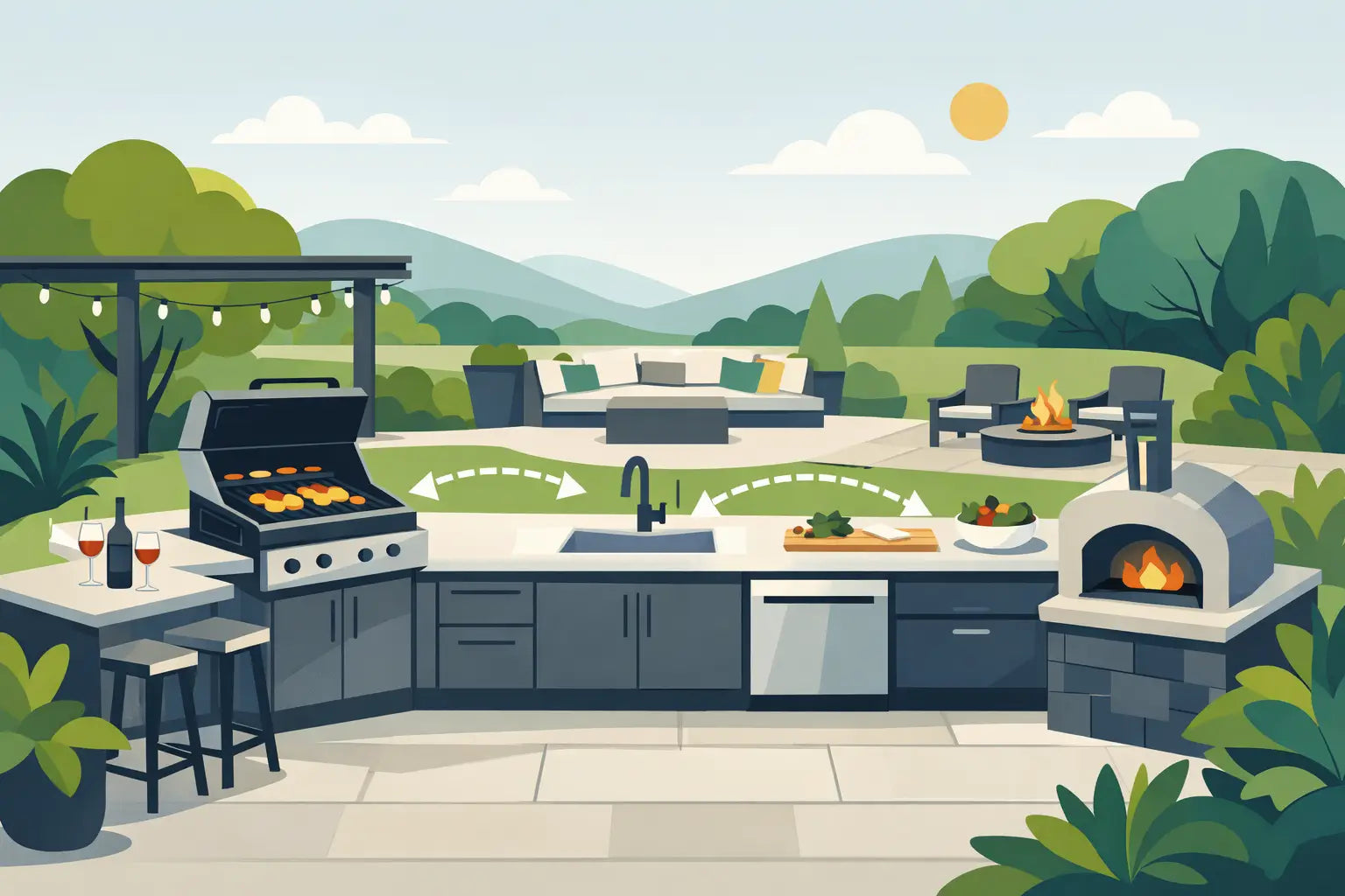 Outdoor Kitchen Layout Guide for Better Flow | Urban Man Caves ...